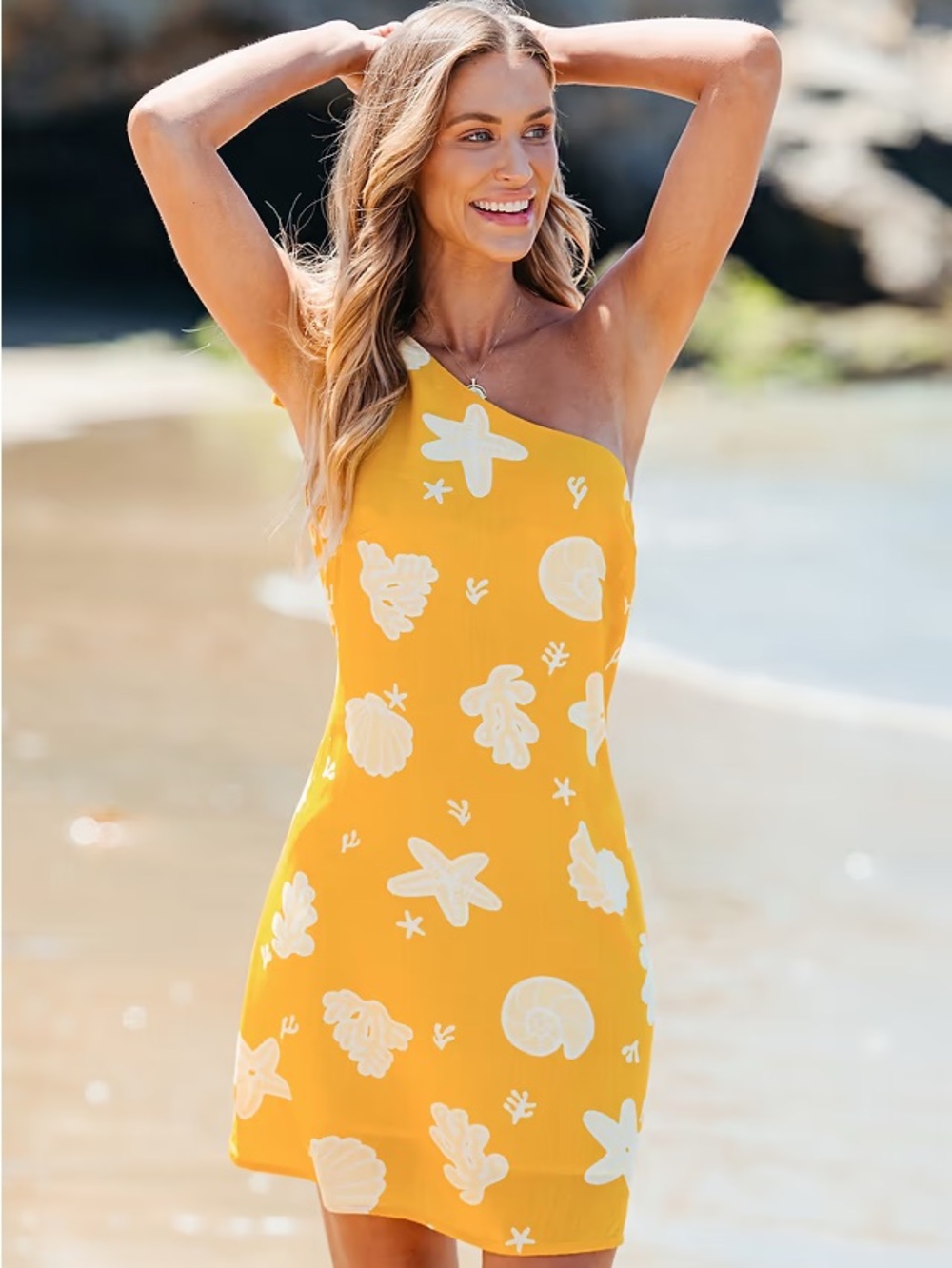 Cupshe Nautical One Shoulder Beach Mini Dress